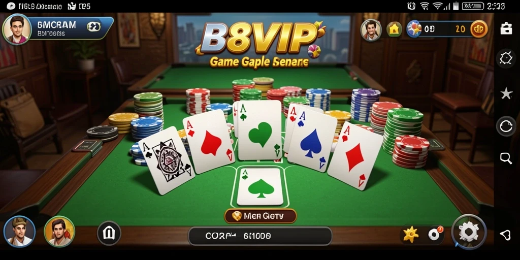 Tampilan seru dan interaktif dalam permainan Gaple B8VIP.