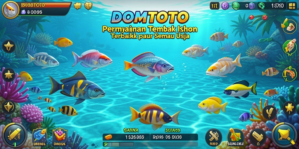 Tangkapan layar dari gameplay seru DOMTOTO saat menembak ikan.