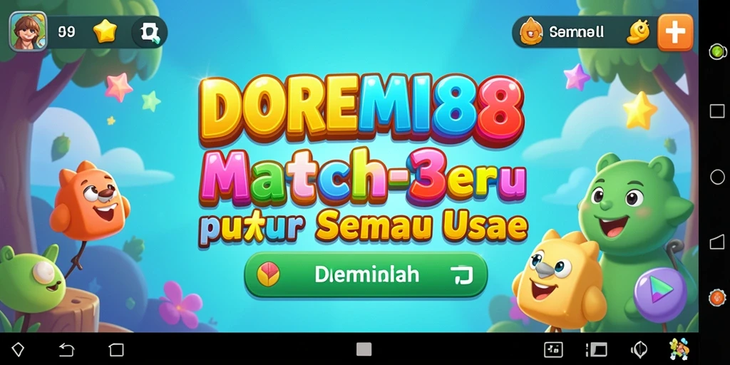 Tangkapan layar DOREMI88 menampilkan aksi permainan Match-3 yang seru.