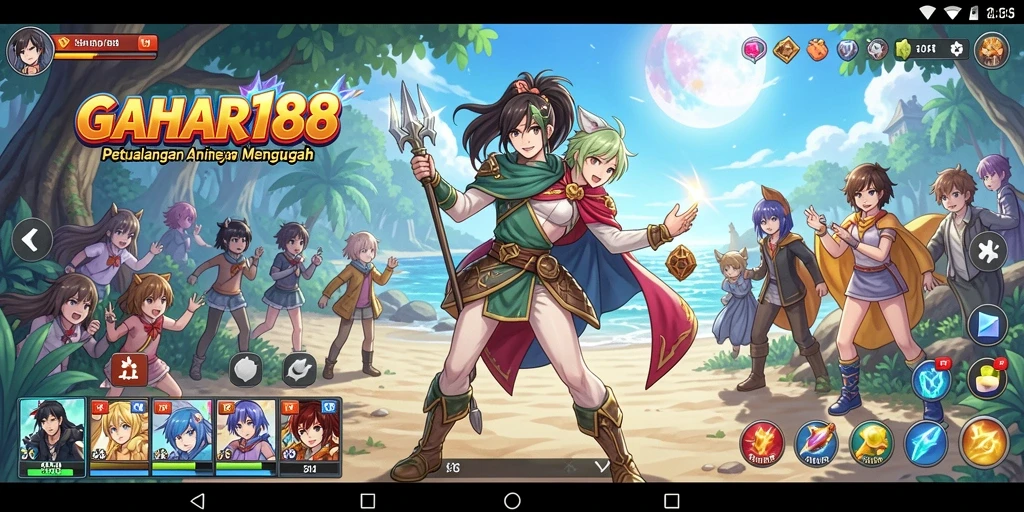 Tampilan menarik dari gameplay GAHAR188 dengan karakter anime.