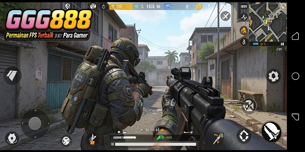 Tampilan gameplay GGG888 yang memukau dalam pertempuran FPS.