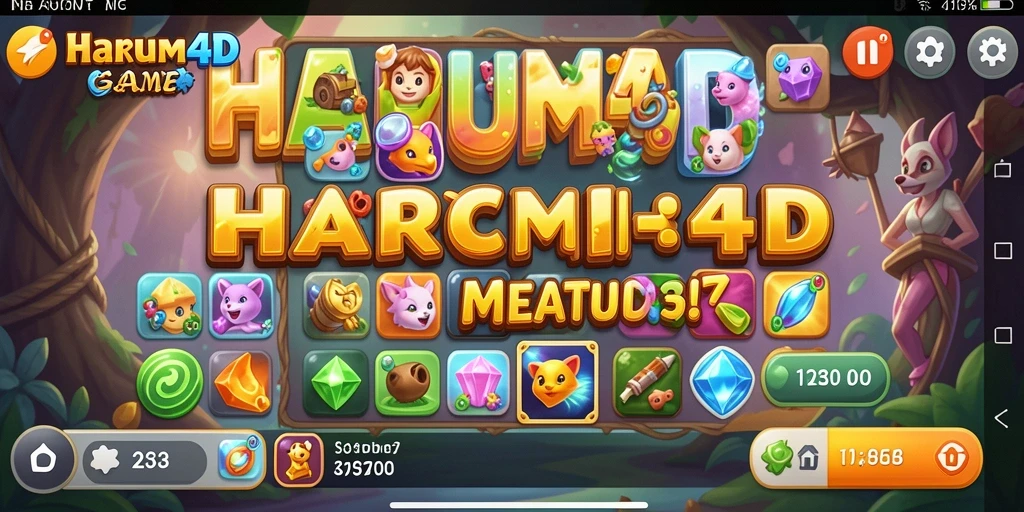 Tangkapan layar gameplay HARUM4D yang menampilkan momen mencocokkan elemen.