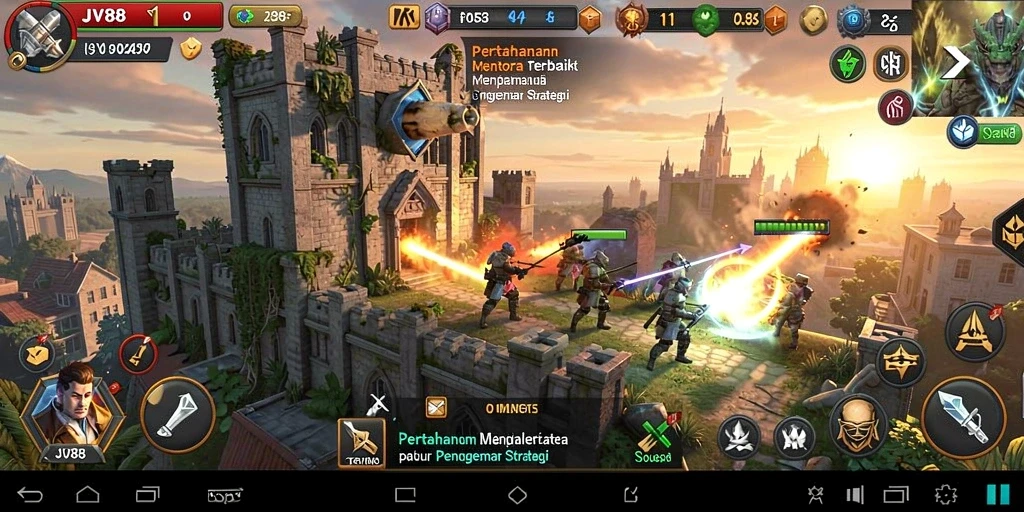 Gameplay menarik dari JV88 dengan pertahanan menara yang strategis.