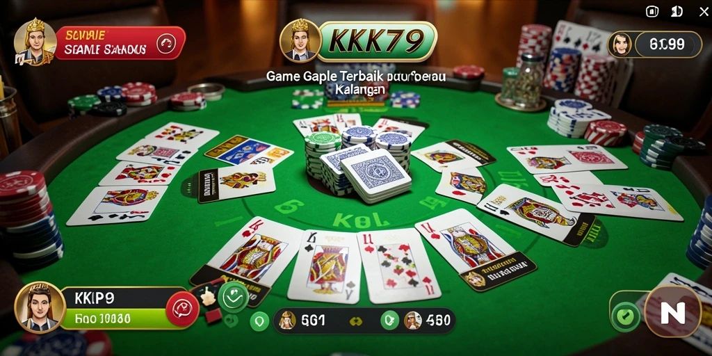 Tampilan gameplay Gaple KPK79 yang seru dan interaktif.