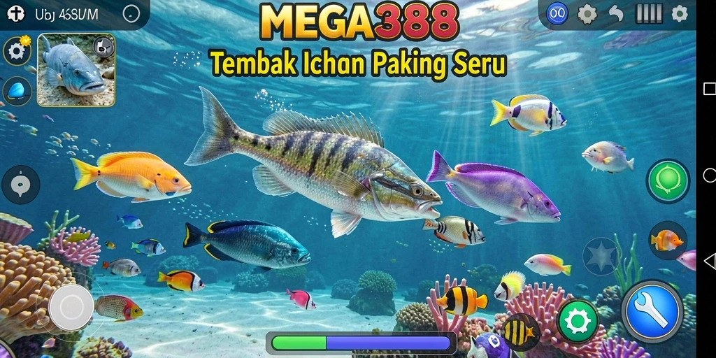 Tampilan gameplay Tembak Ikan yang seru dan penuh warna di MEGA388.