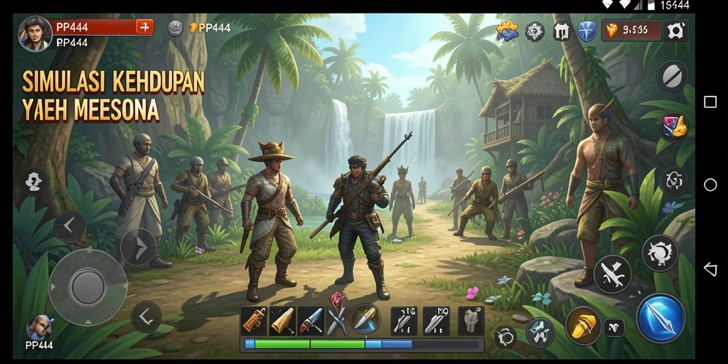 Tampilan gameplay PP444 dengan interaksi karakter yang menarik.