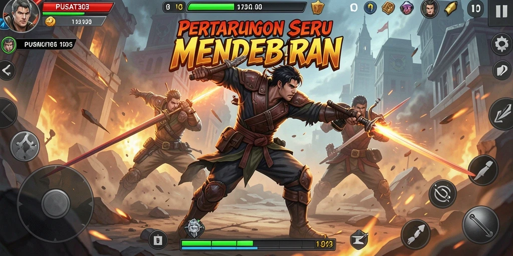 Tampilan gameplay PUSAT303 dengan aksi pertarungan seru dan mendebarkan.