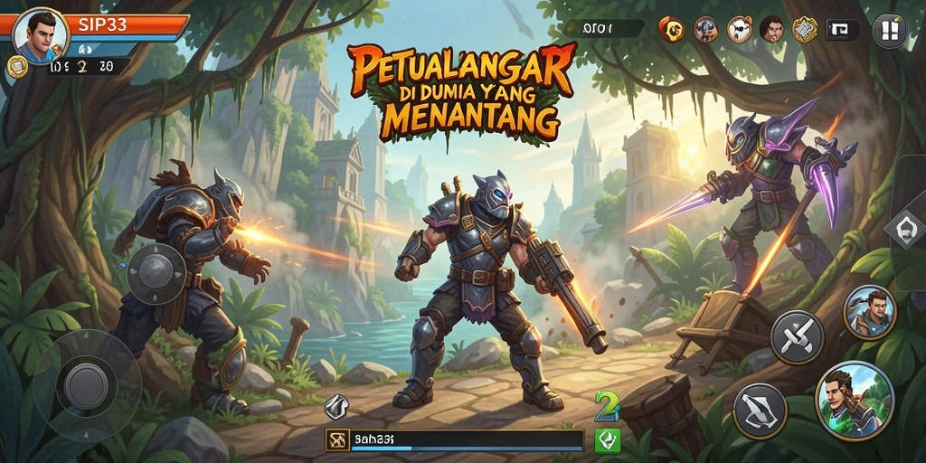 Screenshot SIP33 menampilkan karakter utama dalam aksi petualangan yang mendebarkan.